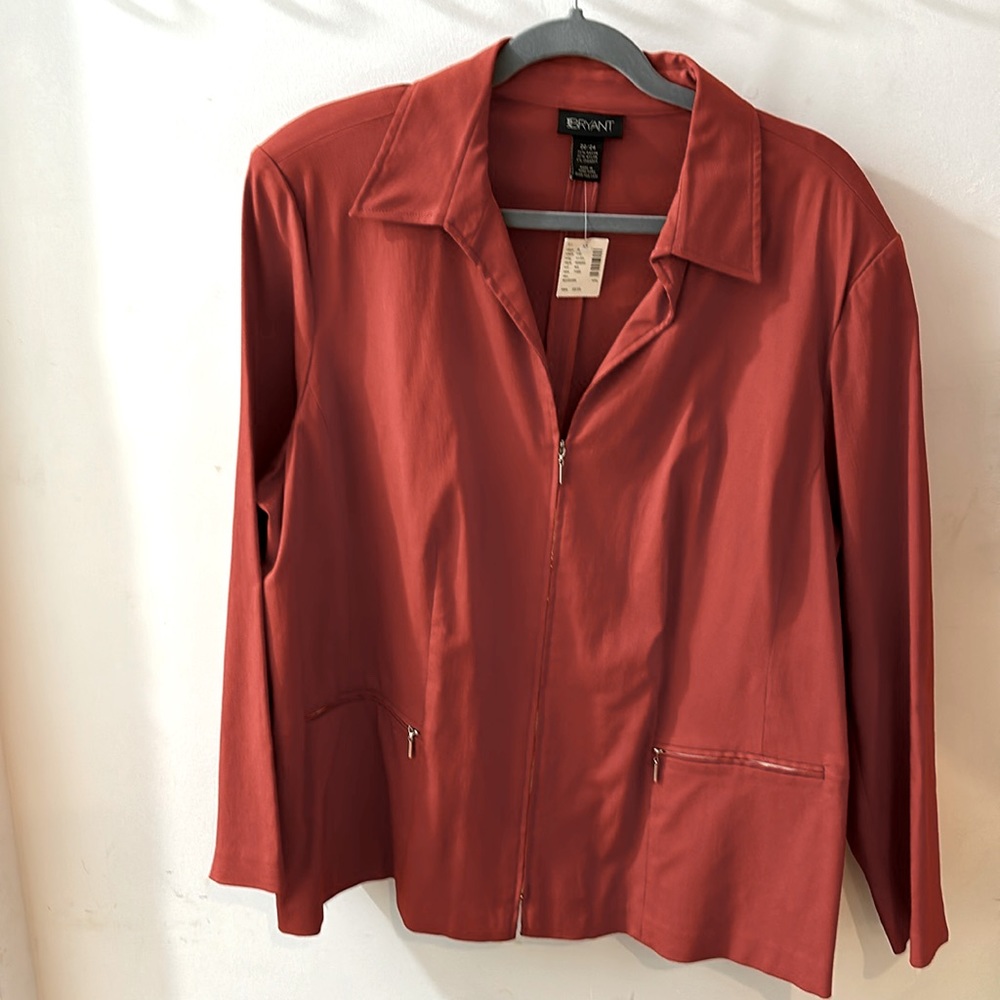 New with tag women’s size 22/24 orange/copper jacket shirt